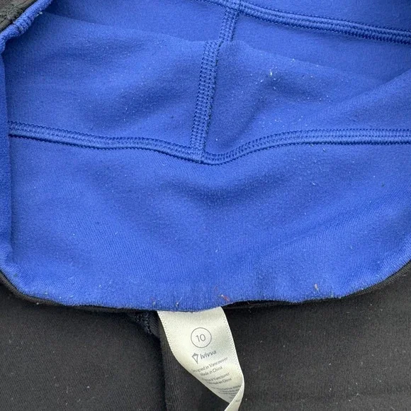 Ivivva by Lululemon Girls Reversible Leggings Black Royal Blue Size 10 - Picture 4 of 6